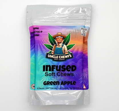 Green Apple Soft Chews D8,D9, THCP Blend 6 Pack